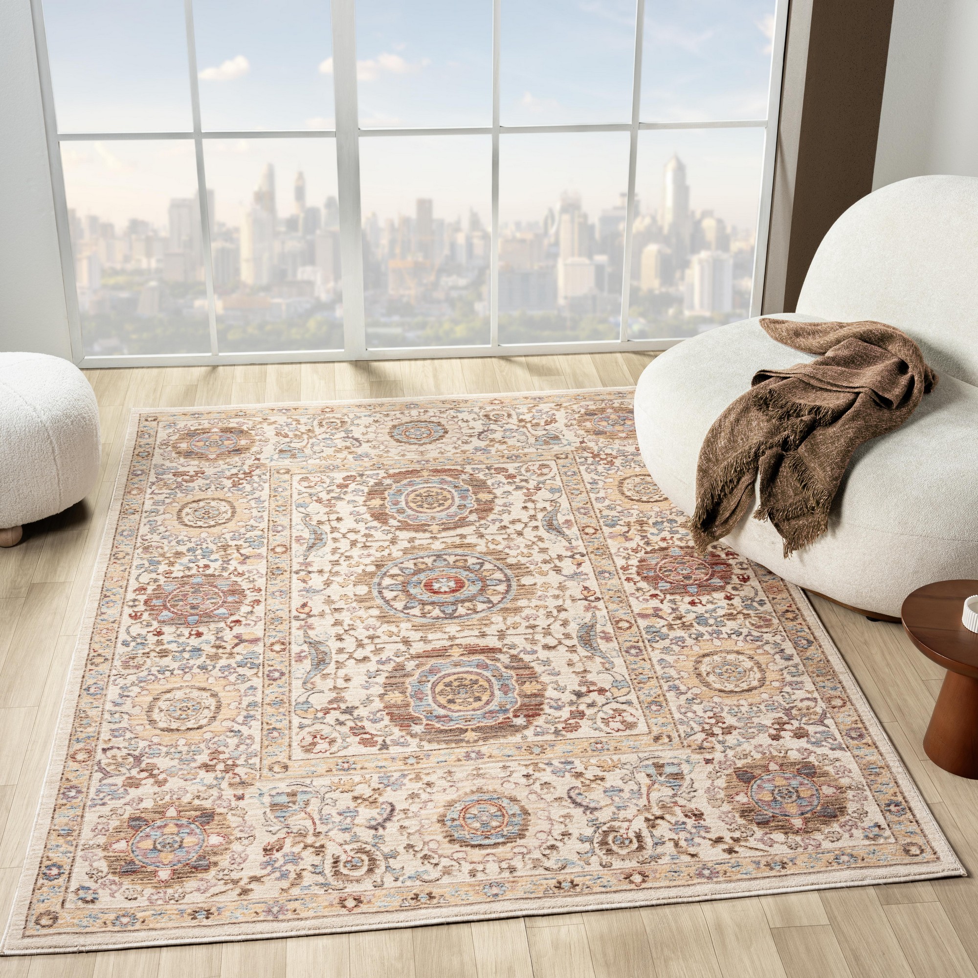 Alia 893gc Traditional Medallion Rugs In Beige Light Brown